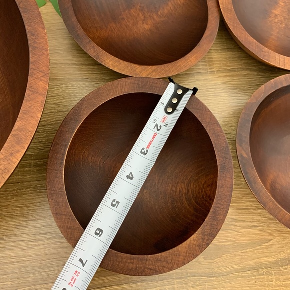 Baribocraft Set/4 wood Salad Snack Serving Bowls - Picture 5 of 9